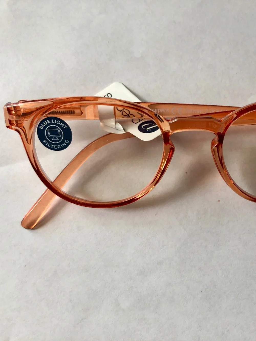 NEW Round Orange Peepers Blue Light Filtering Glasses +0.00